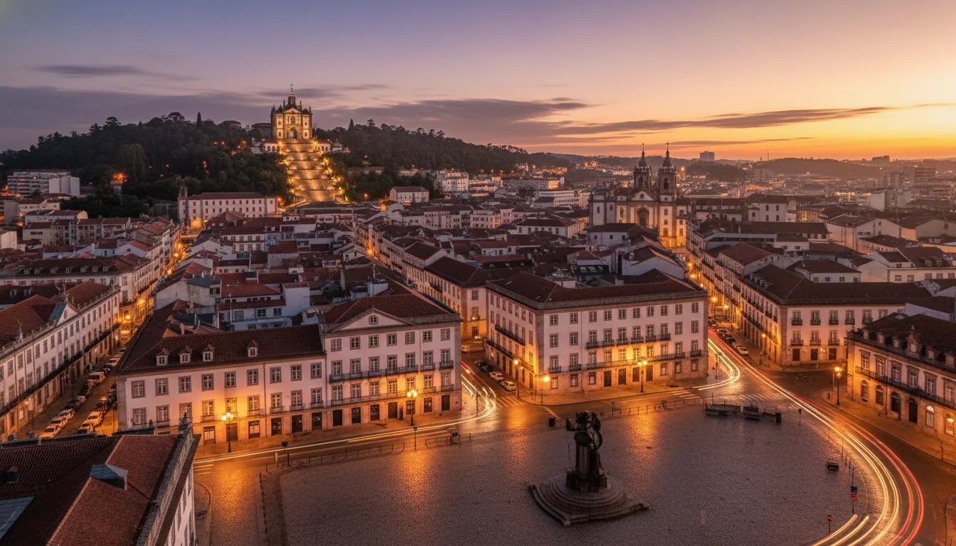 Vista panorâmica de Braga ao entardecer
